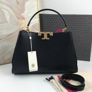 Tory Burch Eleanor Black Leather Tote Bag Outlet New
